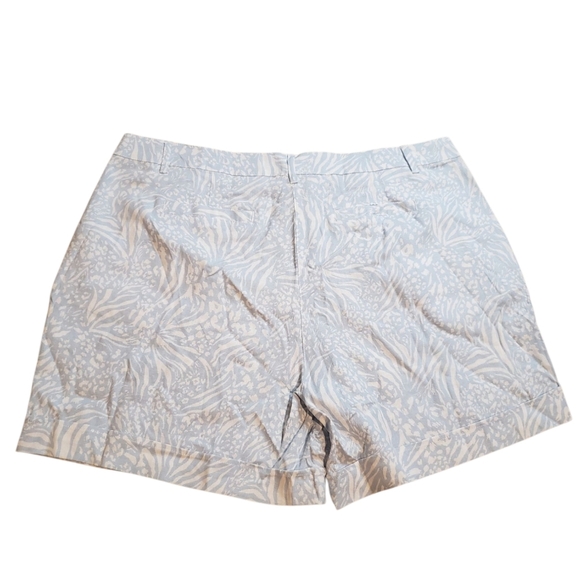 Charlie Paige Blue & White Leopard Peint Linen Shorts NEW XL - Picture 5 of 5